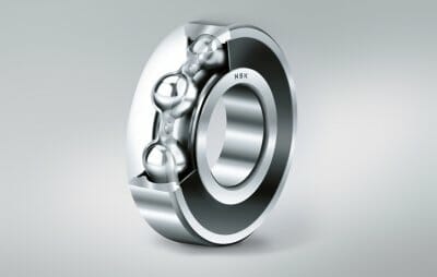 Cutaway of an NSK deep groove ball bearing featuring DU seal technology. Photo: NSK