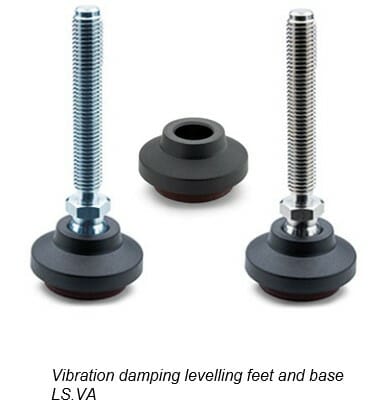 Vibration damping levelling feet and Super-technopolymer ball